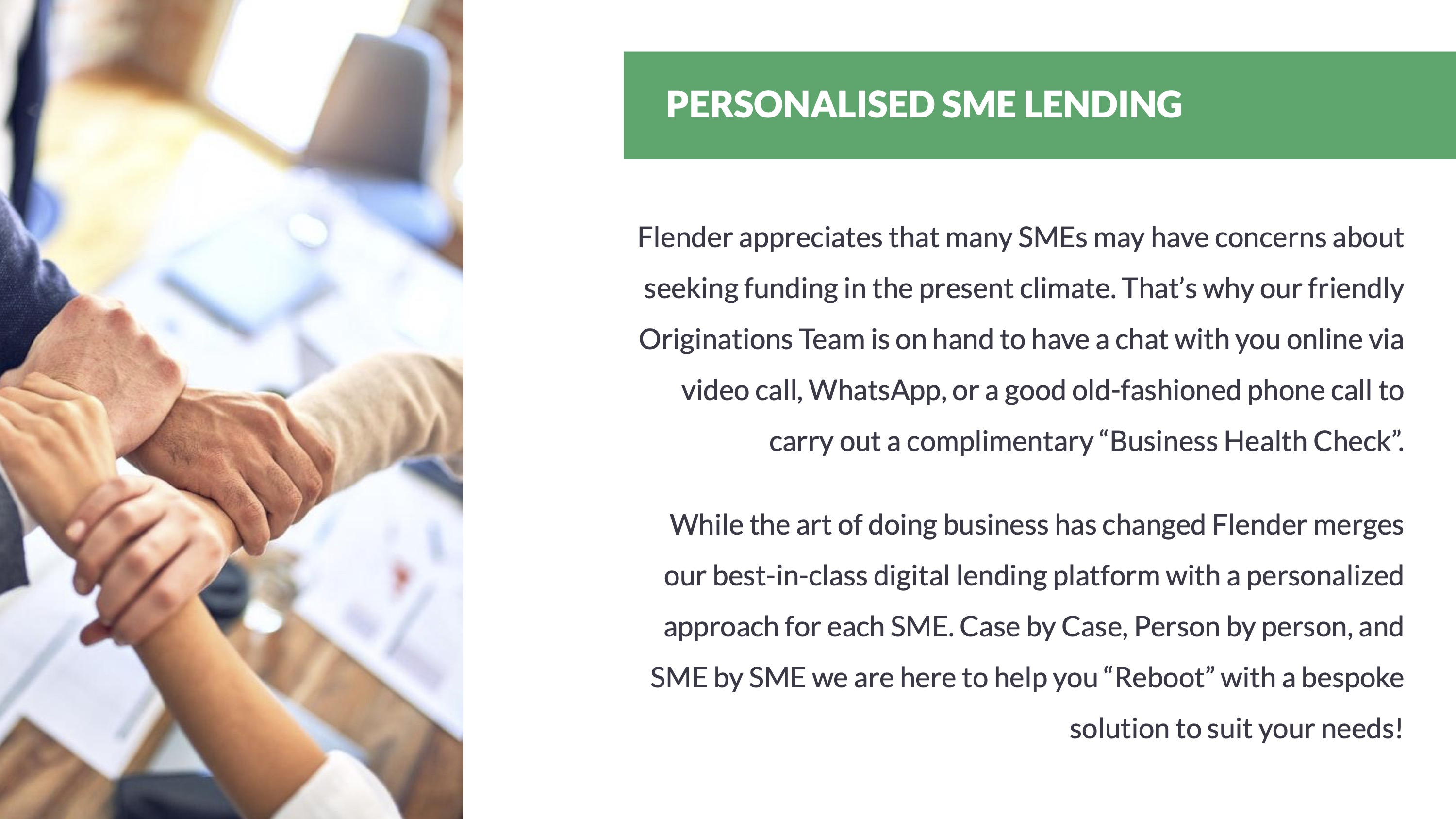 Flender - Fast Flexible Finance, Project Green slide 3